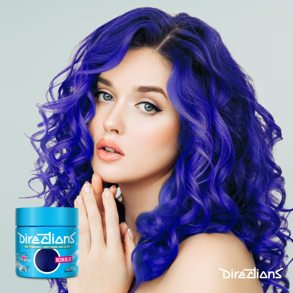 La Riche Directions Hair Dye Color Semi Permanent - Neon Blue - 100 ml / 3 oz